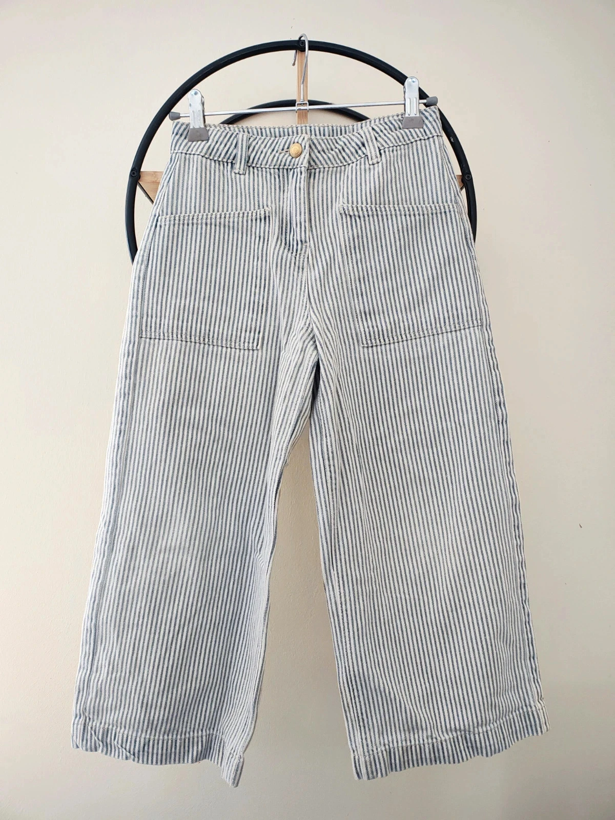 9 ans pantalon jean large 7/8 tape a l'oeil